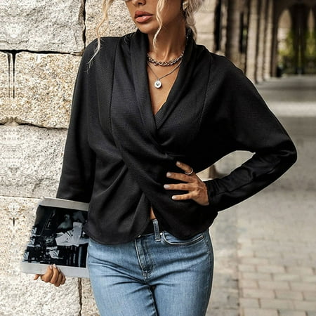 Juebong Halloween Custumes Women s V- Neck Solid Color Cross Together Pullover Long Sleeve Pullover Recreational Tops
Juebong Halloween Custumes Women s V- Neck Solid Color Cross Together Pullover Long Sleeve Pullover Recreational Tops