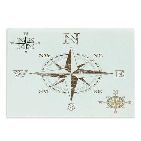 Compass Cutting Board Calming Faded Windrose Sailing Movement Action Finding Your Way Ocean Exploration Decorative Tempered Glass Cutting and Serving Board Large Size White Brown by Ambesonne 
Compass Cutting Board Calming Faded Windrose Sailing Movement Action Finding Your Way Ocean Exploration Decorative Tempered Glass Cutting and Serving Board Large Size White Brown by Ambesonne