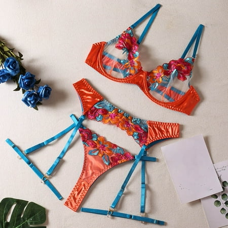 WHLBF Womens Plus Size Lingerie Sets Underwear Tight Bra Steel Ring Set Orange 10(XL)
WHLBF Womens Plus Size Lingerie Sets Underwear Tight Bra Steel Ring Set Orange 10(XL)