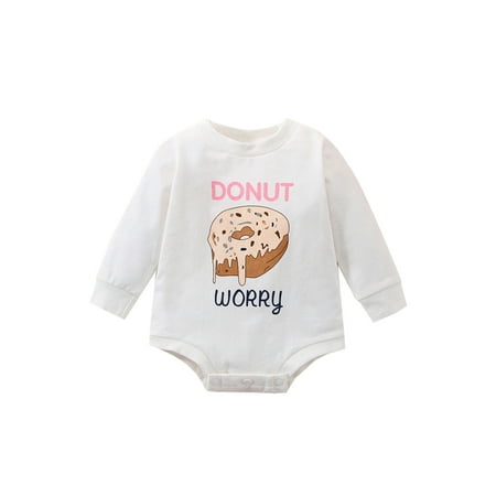 jaweiwi Infant Baby Girls Boys Romper Doughnut Letter Print Round Neck Long Sleeve Jumpsuits Spring Autumn One-Piece Clothes Size 0 6 12 18 24 M
jaweiwi Infant Baby Girls Boys Romper Doughnut Letter Print Round Neck Long Sleeve Jumpsuits Spring Autumn One-Piece Clothes Size 0 6 12 18 24 M