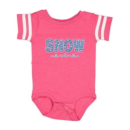 Inktastic White Snowflake Snow Text Gift Baby Boy or Baby Girl Bodysuit