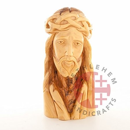 8.5" Olive Wood Bust of Jesus Head