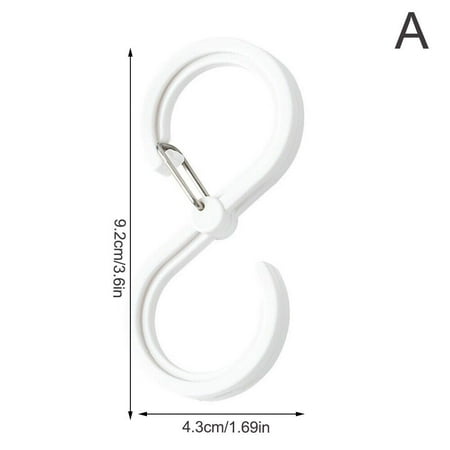 S-Shaped Lock Hook Household Windproof Blow Off Hat Belt Hook Bag e Whit C8I6