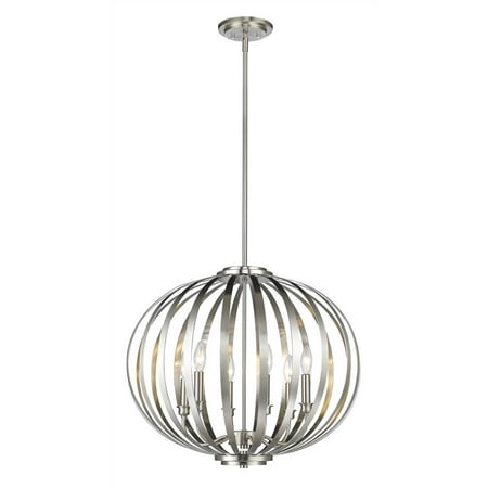 Z-Lite 438-24 Moundou 6 Light Pendant - Nickel