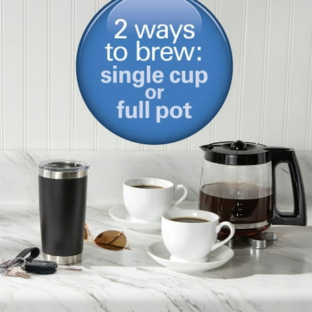 Durable 2-Way Coffee Maker Single-Serve or 12 Cups Glass Carafe Black 49980Z
Durable 2-Way Coffee Maker Single-Serve or 12 Cups Glass Carafe Black 49980Z