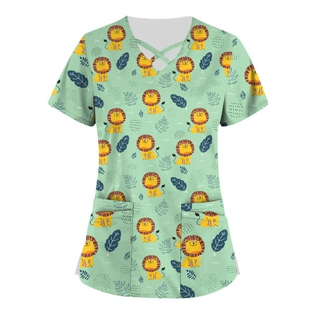 Fopp Seller Plus Size Cute Printed Scrub Working Uniform Tops For Women Cross V-Neck Short Sleeve Fun T-Shirts Workwear Tee With Pockets Green XXXXXL
Fopp Seller Plus Size Cute Printed Scrub Working Uniform Tops For Women Cross V-Neck Short Sleeve Fun T-Shirts Workwear Tee With Pockets Green XXXXXL