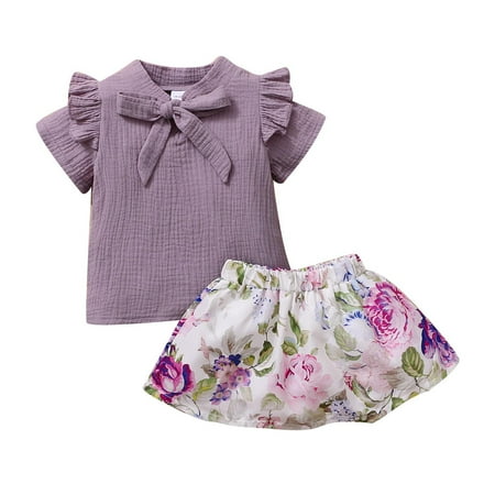 Up to 30% off! Kukoosong Summer Baby Girl Clothes Summer Short Sleeve Linen Bow Tops Flowers Skirt Outifit Purple 4-5 Years
Up to 30% off! Kukoosong Summer Baby Girl Clothes Summer Short Sleeve Linen Bow Tops Flowers Skirt Outifit Purple 4-5 Years