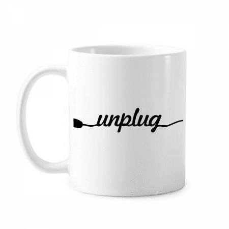 

Unplug Quote Art Deco Fashion Mug Pottery Cerac Coffee Porcelain Cup Tableware