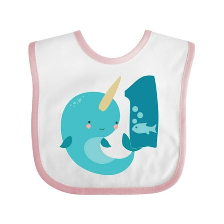 Inktastic Narwhal 1st Birthday Gift Baby Boy or Baby Girl Bib