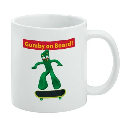 Gumby On Board - Skateboarder Skater White Mug