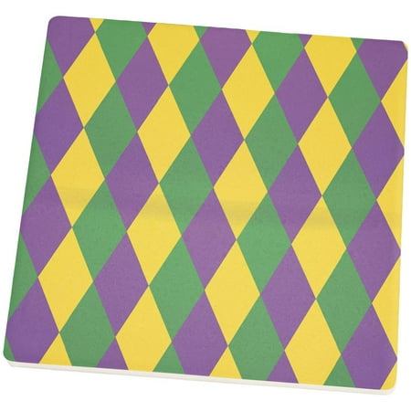 Mardi Gras Party Jester Set of 4 Square Sandstone Coasters