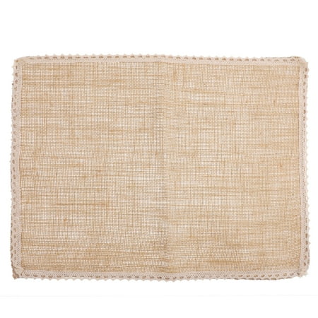 4pcs Home Placemats Heat Insulation Linen Placemat Durable Lace Table Mats