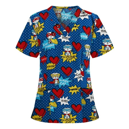 Muxika Nursing Uniform for Womens Scrubs Tops Color Casual Working Uniform with Pocket V-Neck Work Utility & Safety Tops Nursing Worker Protective Clothing Top
Muxika Nursing Uniform for Womens Scrubs Tops Color Casual Working Uniform with Pocket V-Neck Work Utility & Safety Tops Nursing Worker Protective Clothing Top