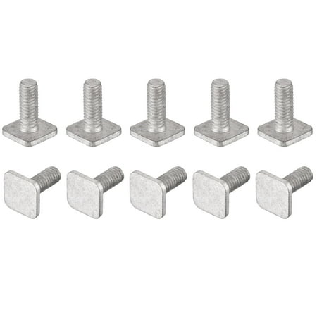 Square Head Bolt 10 Pack M6x16mm Carbon Steel Grade 8.8 Square Screws Gray