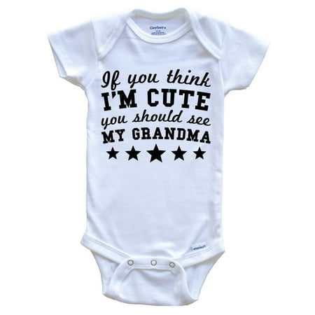 If You Think I m Cute You Should See My Grandma Funny Baby Bodysuit - Grandchild Baby Bodysuit 0-3 Months White
If You Think I m Cute You Should See My Grandma Funny Baby Bodysuit - Grandchild Baby Bodysuit 0-3 Months White