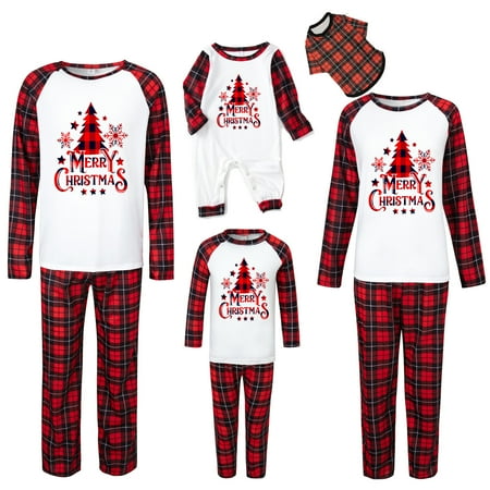 Christmas Pajamas for Family Long Sleeve Snowflake Tree Print Tops + Plaid Pants Set Winter Sleepwear
Christmas Pajamas for Family Long Sleeve Snowflake Tree Print Tops + Plaid Pants Set Winter Sleepwear
