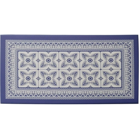 X 39 Cloud Comfort Anti-Fatigue Kitchen Runner Mat (Blue Geo)*