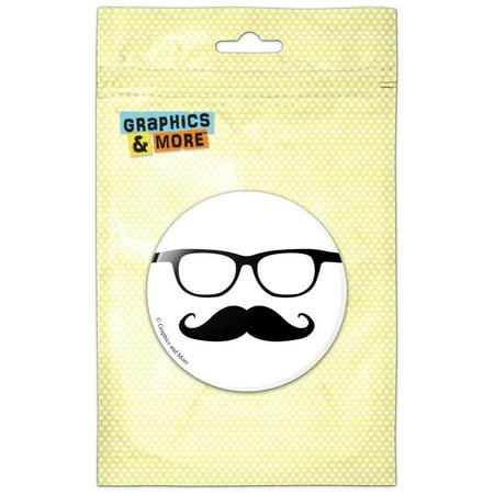 Hipster Glasses Mustache Refrigerator Button Magnet