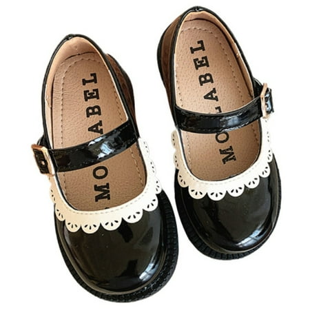 Kids Girls Toddler Mary Jane Shoes Princess Flat PU Shoes Casual Wedding Shoes 1-8T