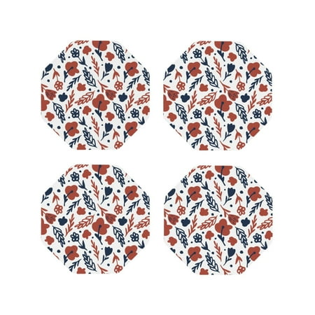 Fuzoiu Red Blue Leaves Print Leather Coasters Set Drink Coasters Set of 4 for Tabletop Protection Durable PVC Coasters Home Décor and Housewarming Gift-Octagon
Fuzoiu Red Blue Leaves Print Leather Coasters Set Drink Coasters Set of 4 for Tabletop Protection Durable PVC Coasters Home Décor and Housewarming Gift-Octagon
