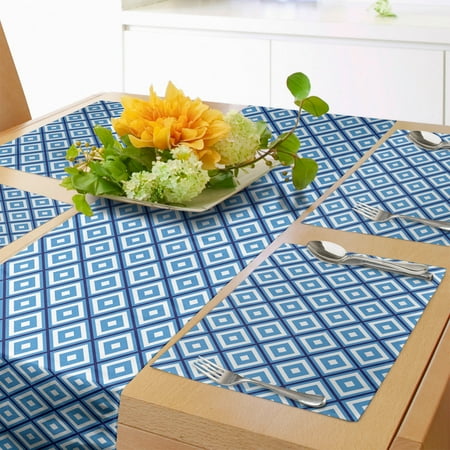 Abstract Table Runner & Placemats Geometric Diamond Shaped Internal Squares Minimalist Design Set for Dining Table Decor Placemat 4 pcs + Runner 12 x72 Navy Sky Blue White by Ambesonne
Abstract Table Runner & Placemats Geometric Diamond Shaped Internal Squares Minimalist Design Set for Dining Table Decor Placemat 4 pcs + Runner 12 x72 Navy Sky Blue White by Ambesonne