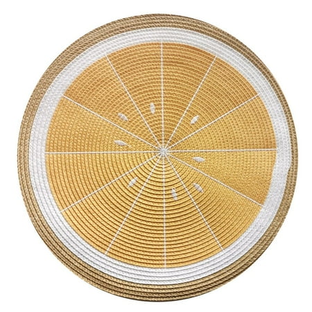 4 Pcs Woven Round Placemat Cartoon Lemon Pattens Dining Table Plate Mat Drink Coasters for Kitchen&Home Decor 38CM
4 Pcs Woven Round Placemat Cartoon Lemon Pattens Dining Table Plate Mat Drink Coasters for Kitchen&Home Decor 38CM