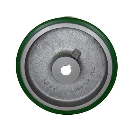CasterHQ - 10 X 3 Polyurethane ON Steel KEYED Drive Wheel | 1 BORE - 2 200 LBS Capacity PER Wheel