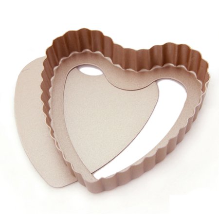 Cupcake Bread Heart Design Wavy Edge Baking Mold Bakeware Pan Champagne Gold