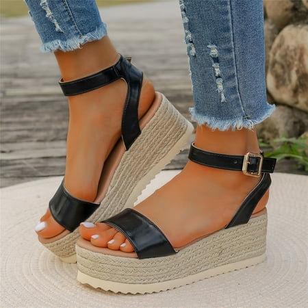 ZHELIYO Women s sandals Women s Casual Side Hollow Belt Buckle Slope Bottom Roman Shoes Summer Fashion Ladies Sandals Black 8
ZHELIYO Women s sandals Women s Casual Side Hollow Belt Buckle Slope Bottom Roman Shoes Summer Fashion Ladies Sandals Black 8