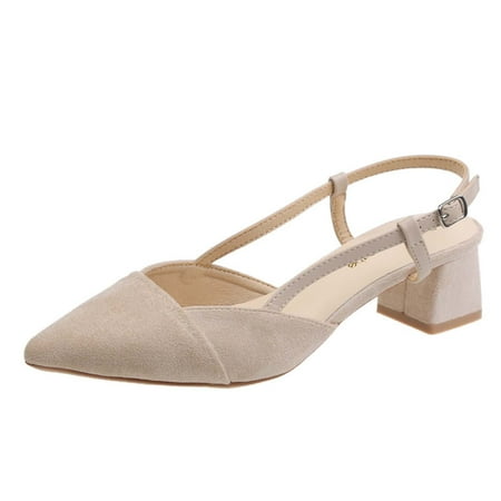 TUOBARR Heel Sandals for Women Women s Fashion Flock Pointed-toe Middle Heels Shoes Solid Color Buckle Shoes Beige
TUOBARR Heel Sandals for Women Women s Fashion Flock Pointed-toe Middle Heels Shoes Solid Color Buckle Shoes Beige