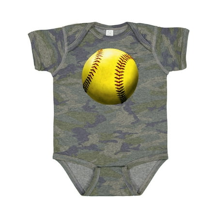 Inktastic Yellow Softball Gift Baby Boy or Baby Girl Bodysuit