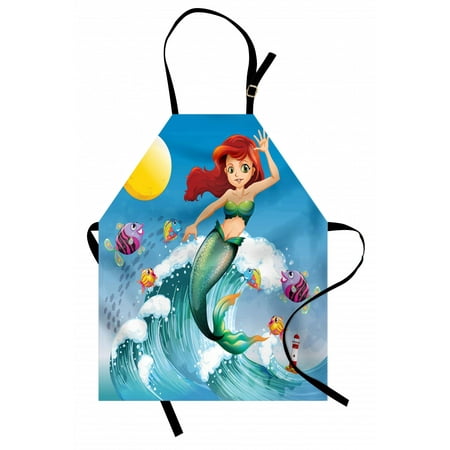 Mermaid Apron Illustration of Cute Little Mermaid on top of a Big Wave in the Surf with Fish Kids Unisex Kitchen Bib Apron with Adjustable Neck for Cooking Baking Gardening Multicolor by Ambesonne
Mermaid Apron Illustration of Cute Little Mermaid on top of a Big Wave in the Surf with Fish Kids Unisex Kitchen Bib Apron with Adjustable Neck for Cooking Baking Gardening Multicolor by Ambesonne