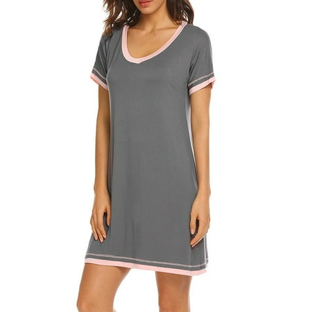 Colisha Women Sleep Dress Color Block Night Gowns V Neck Nightgowns Soft Nightdress Short Sleeve Sleepwear Gray L
Colisha Women Sleep Dress Color Block Night Gowns V Neck Nightgowns Soft Nightdress Short Sleeve Sleepwear Gray L