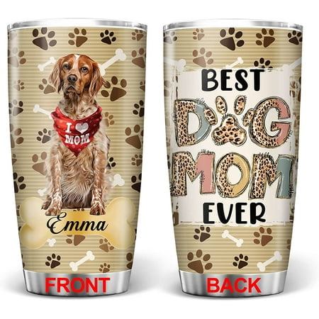 

Brittany Tumbler Best Dog Mom Ever Tumblers Gifts for Dogs Lover Mom from Daughter Son Birthday Mother s Day Christmas Insulated Stainless Steel Coffee Cup 20oz
