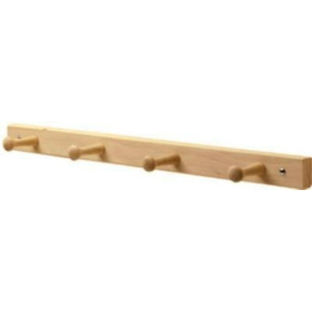 4 Peg Natural Lacquer Wood Rack 21 5 Long x 1 5 Wide Only One