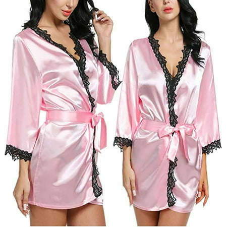 Womens Satin Robe Short Soft Sleepwear Lightweight Spa & Bridesmaids Ladies Nightgown Pink M
Womens Satin Robe Short Soft Sleepwear Lightweight Spa & Bridesmaids Ladies Nightgown Pink M