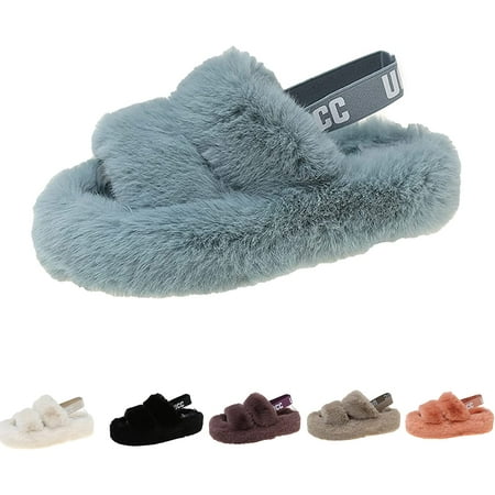 Womens Fuzzy Memory Foam Slippers,Double Buckle Cozy Plush Lightweight Home Slippers Fluffy Furry Open Toe House Shoes Indoor Outdoor Slide Slipper
Womens Fuzzy Memory Foam Slippers,Double Buckle Cozy Plush Lightweight Home Slippers Fluffy Furry Open Toe House Shoes Indoor Outdoor Slide Slipper