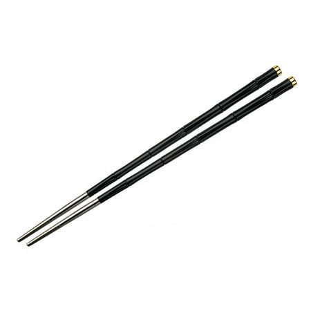 

Papaba Chopsticks 1 Pair Food Chopsticks Reusable Non-slip 304 Stainless Steel Metal Chinese Chop Sticks Tableware for Kitchen