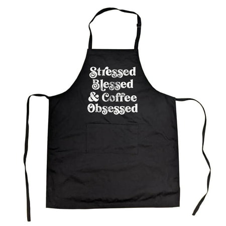 Stressed Blessed And Coffee Obsessed Cookout Apron Funny Kitchen Baking Smock (Black) - Black; One size
Stressed Blessed And Coffee Obsessed Cookout Apron Funny Kitchen Baking Smock (Black) - Black; One size