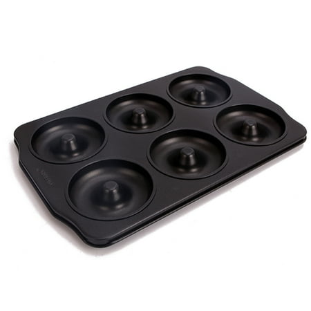 Doughnut Cookie Cupcake 6 Compartments Baking Mold Mould Bakeware Pan Black