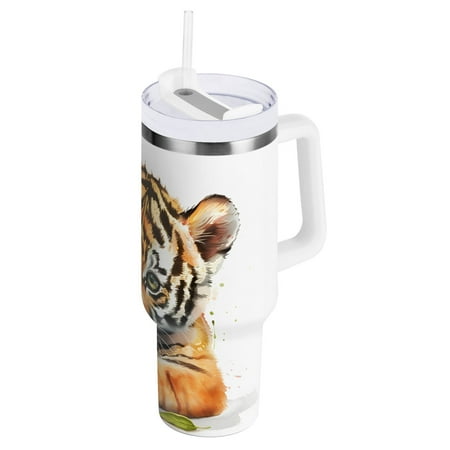 JSTEL Cute Tiger Waterlemon 40 oz Tumbler Stainless Steel Water Bottle Vacuum Insulated Cup with Straw Lid & Handle For Travel Car Cup Holder 
JSTEL Cute Tiger Waterlemon 40 oz Tumbler Stainless Steel Water Bottle Vacuum Insulated Cup with Straw Lid & Handle For Travel Car Cup Holder