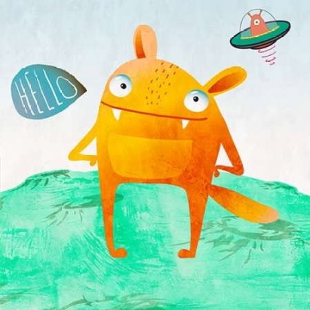 Alien Friend #4 Stretched Canvas - Skip Teller (12 x 12)