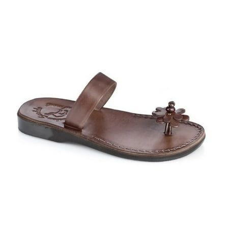 Esther - Womens Sandals Leather Flower Flip Flops - Womens Sandals