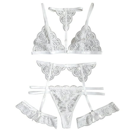 Gaiseeis New Women Lace Lingerie Set Halter Wireless Bra Bow Thong Leg Ring Underwear White XXXL
Gaiseeis New Women Lace Lingerie Set Halter Wireless Bra Bow Thong Leg Ring Underwear White XXXL