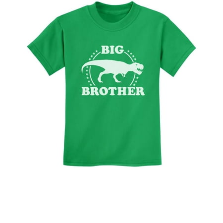 Big Brother Shirt Gift For Elder Sibling Trex Raptor Kids T-Shirt 3T Green