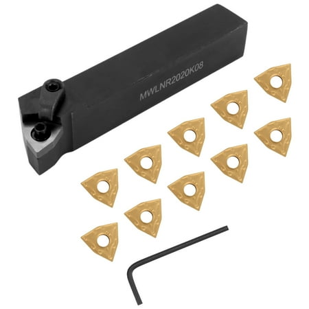 Set of 20mm Lathe Turning Tool Holder MWLNR2020K08 + 10 WNMG0804 Carbide Inserts
Set of 20mm Lathe Turning Tool Holder MWLNR2020K08 + 10 WNMG0804 Carbide Inserts