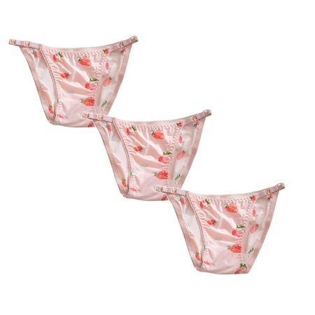 Womens Underwear Brief Print Lingerie Temptation Low waist Panties3PC