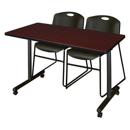Regency Kobe Mobile Training Table with 2 Stackable Zeng Chairs