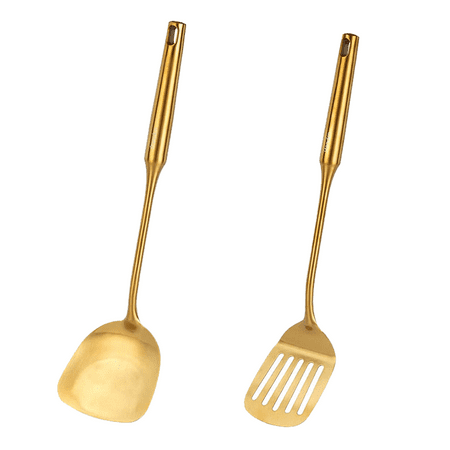 Stainless Steel Kitchen Utensil Set - 2 Cooking Utensils Colorful Titanium Plated Set Kitchen Tools 201 Frying Spatula + 201 Frying Spatula
Stainless Steel Kitchen Utensil Set - 2 Cooking Utensils Colorful Titanium Plated Set Kitchen Tools 201 Frying Spatula + 201 Frying Spatula