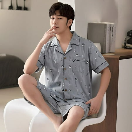 PIKADINGNIS Men Pyjamas Set 3XL 4XL 5XL Short Sleeve Casual Home Wear Spring Summer Button Cotton Father Pajama Sets Leisure Sleepwear Set
PIKADINGNIS Men Pyjamas Set 3XL 4XL 5XL Short Sleeve Casual Home Wear Spring Summer Button Cotton Father Pajama Sets Leisure Sleepwear Set